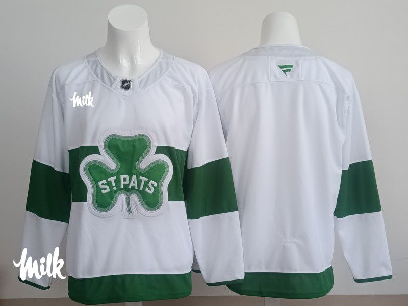 Men 2025 Toronto Maple Leafs Blank White Green Fanatics Home Premium NHL Jersey style 3